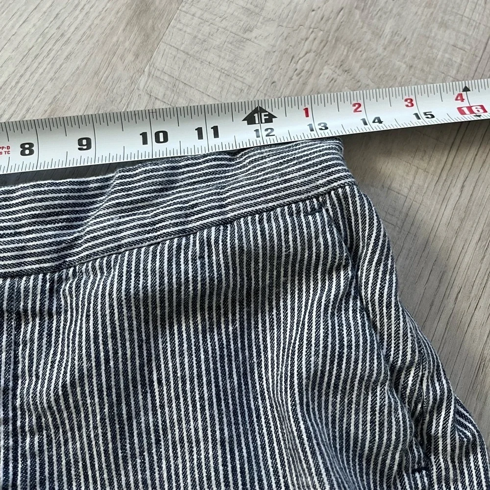 Banana Republic Hayden Pant Linen Blend Stripe White/Blue size 2